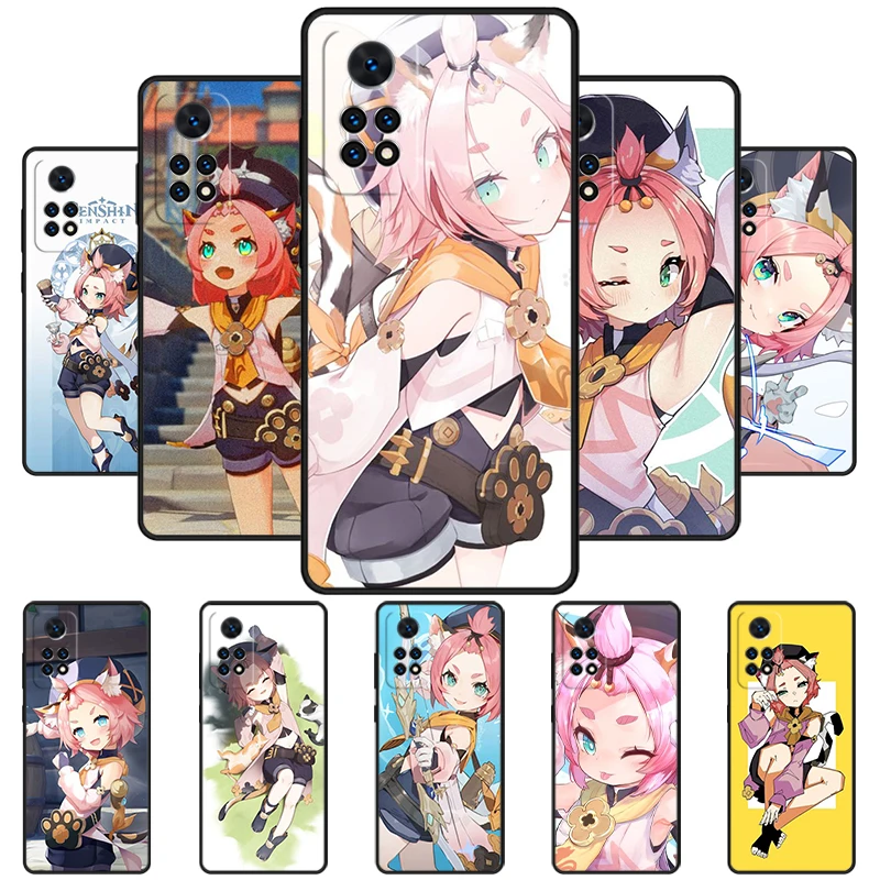 Diona Genshin Impact Phone Case For Redmi Note 11 EPro 11S 10 10T 9S Promax 8 Pro Xiaomi Mi 10 11 12X 12S Ultra Cover