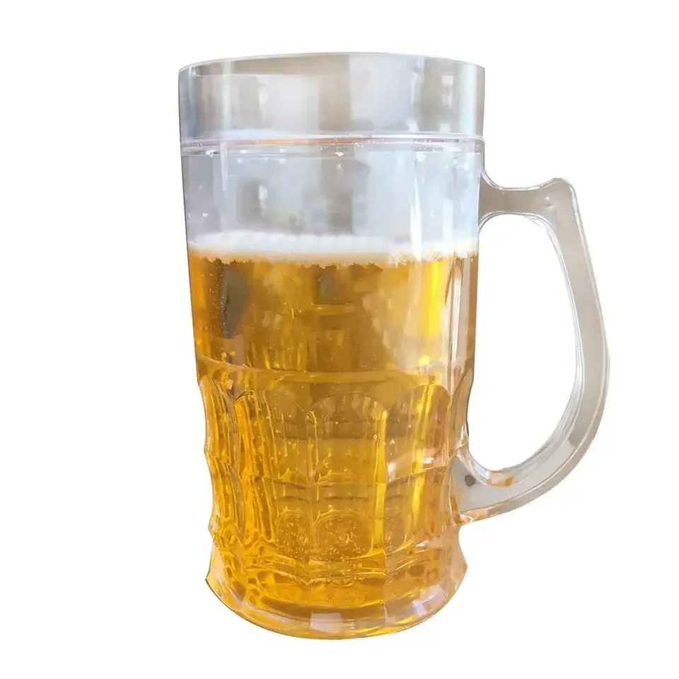 450ml Creative Cool Double Beer Glass Mezzanine Summer Fake Thickened Cup  With Handgrip Transparent Beer Mugs Teasing Supplies - AliExpress 15