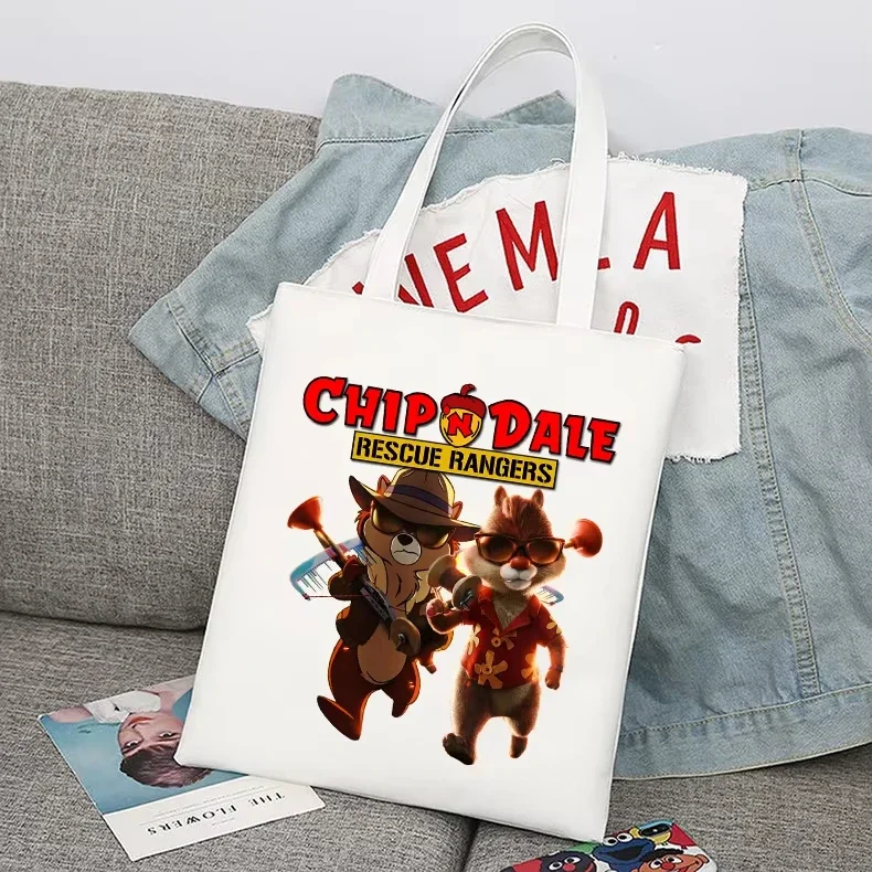 

Disney Chip N Dale мультфильм модная большая вместительная холщовая сумка на плечо женская повседневная сумка-тоут детская студенческая сумка сумка для покупок