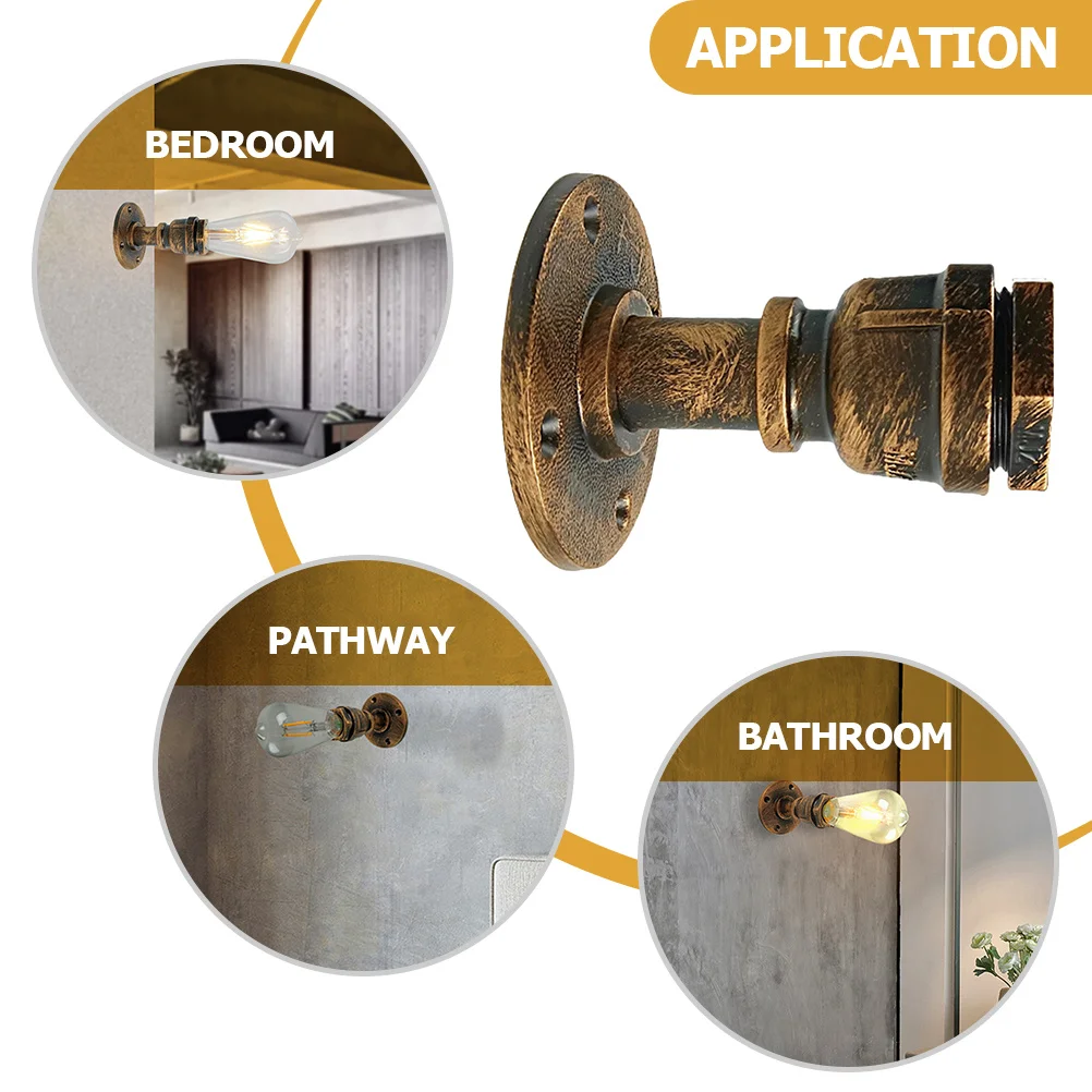 الرجعية الجدار مصباح خمر الحديد السرير الشمعدان لمرآة الممر ديكور المنزل تركيبات الإضاءة نمط ريفي دائم