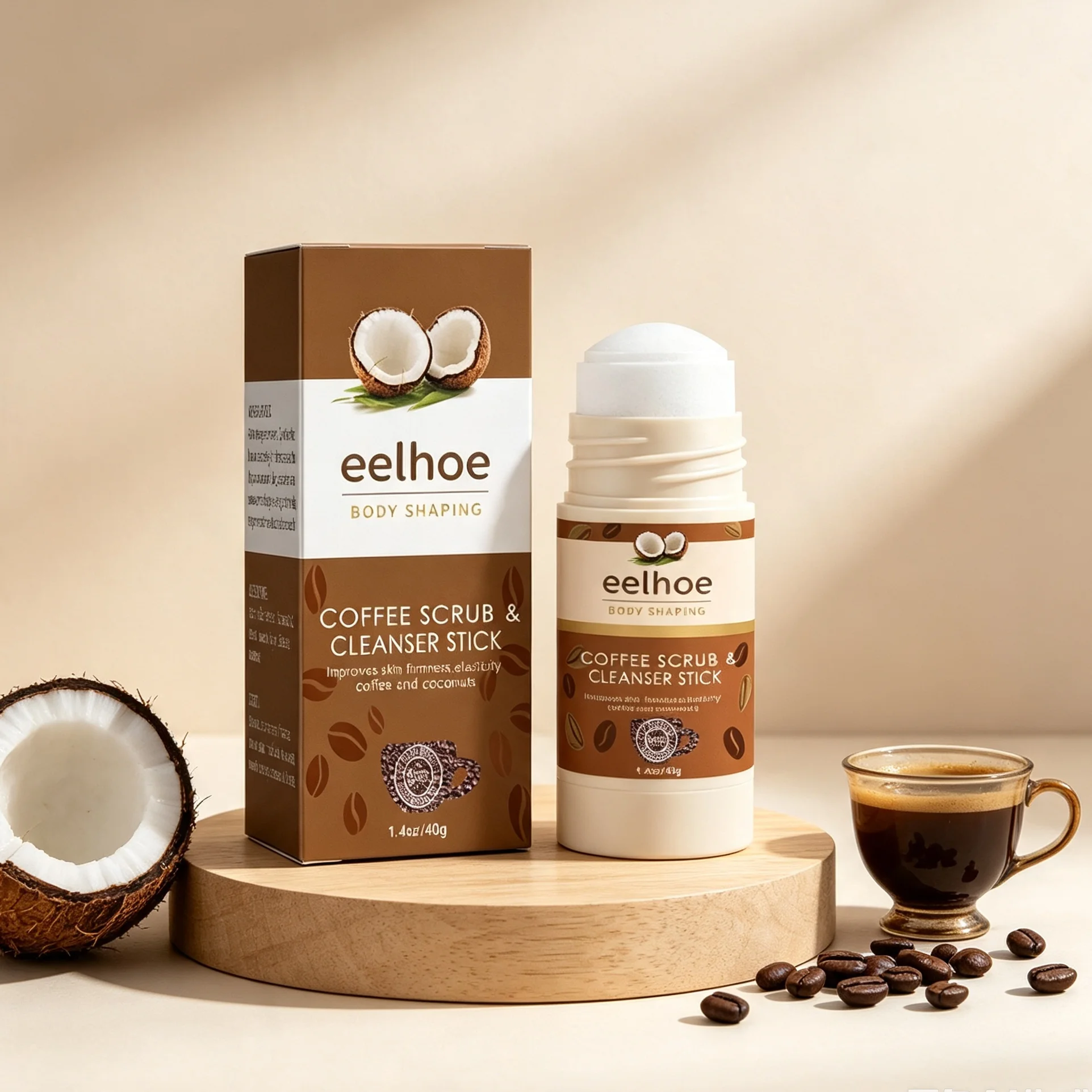 Coffee Exfoliating Cleansing Stick Solid Facial Scrub Stick Deep Pore Clean Blackhead Remover Exfoliator Face Skin Care