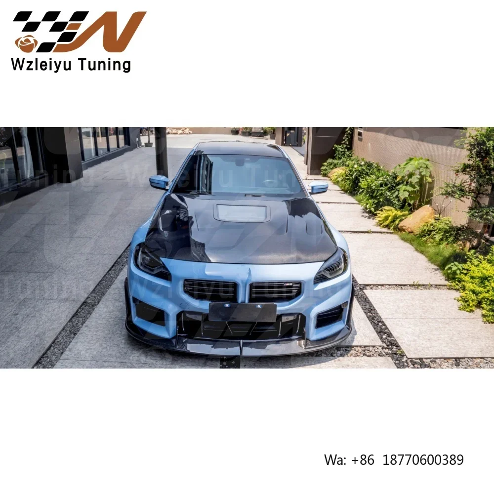 High Quality 2024 for BMW G87 M2 2024 New Style Front Hood Bonnet Tempered Glass with Included Screws Fit for Real Carbon Fiber
