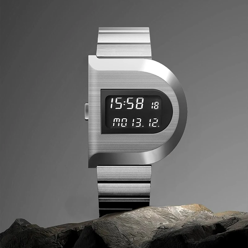 

Электронные цифровые часы с будильником и отображением даты и дня недели, ремешок из нержавеющей стали, многофункциональные, в стиле 70-х, умный цифровой календарь