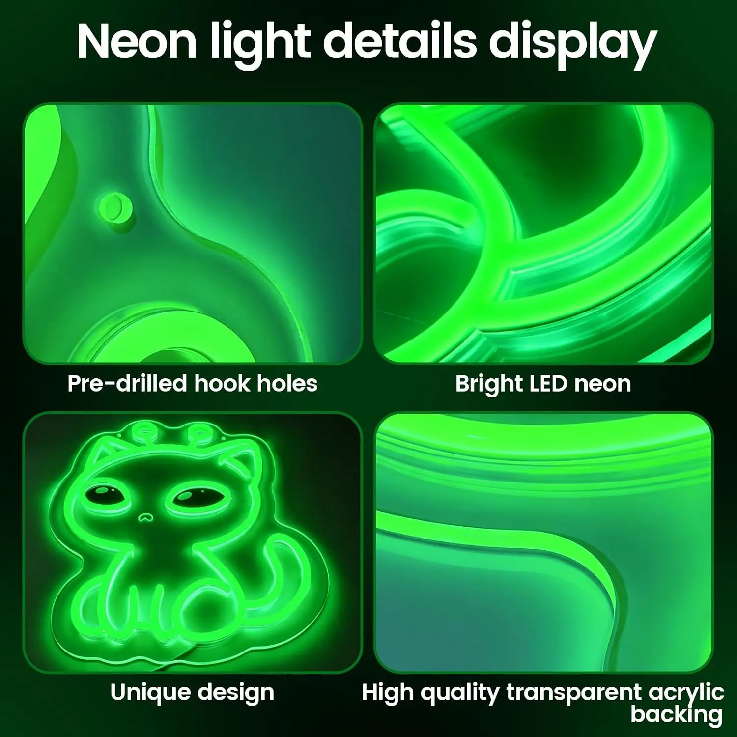 Alien Cat LED Neon Sign, Space Sci-Fi Theme Wall USB Neon Light Decor, Bedroom Game Room Shop Window Wall Art Decoration Gift