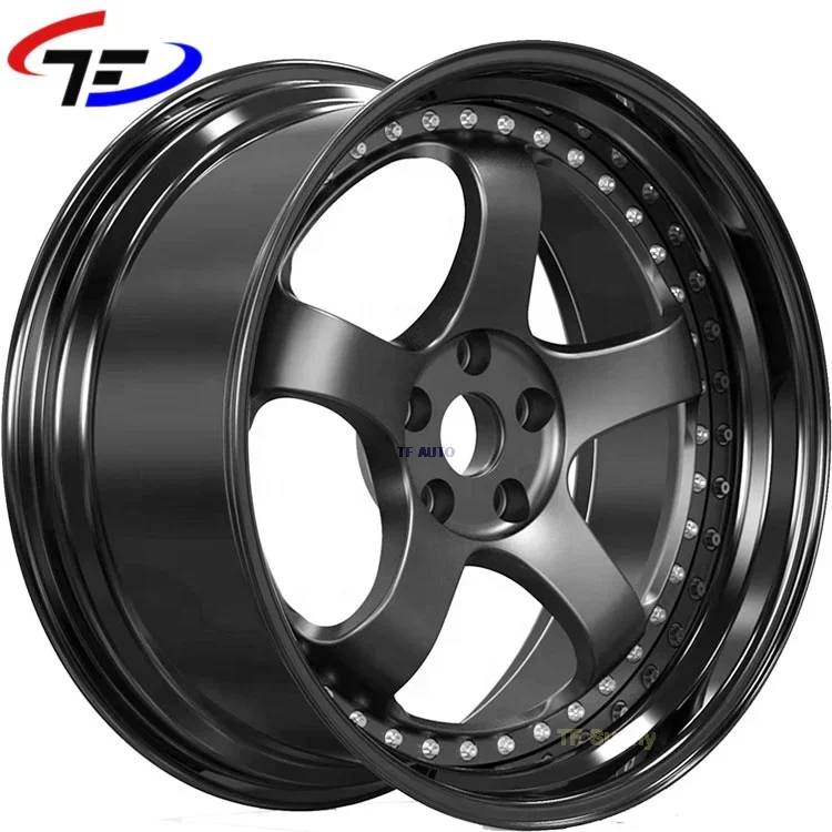 2 Pieces 5X114.3 Deep Dish Forged Alloy Rims Wheels 22x12J Brush Barrel Multi Spoke Design Bronze Matte Black Finishing Aluminum