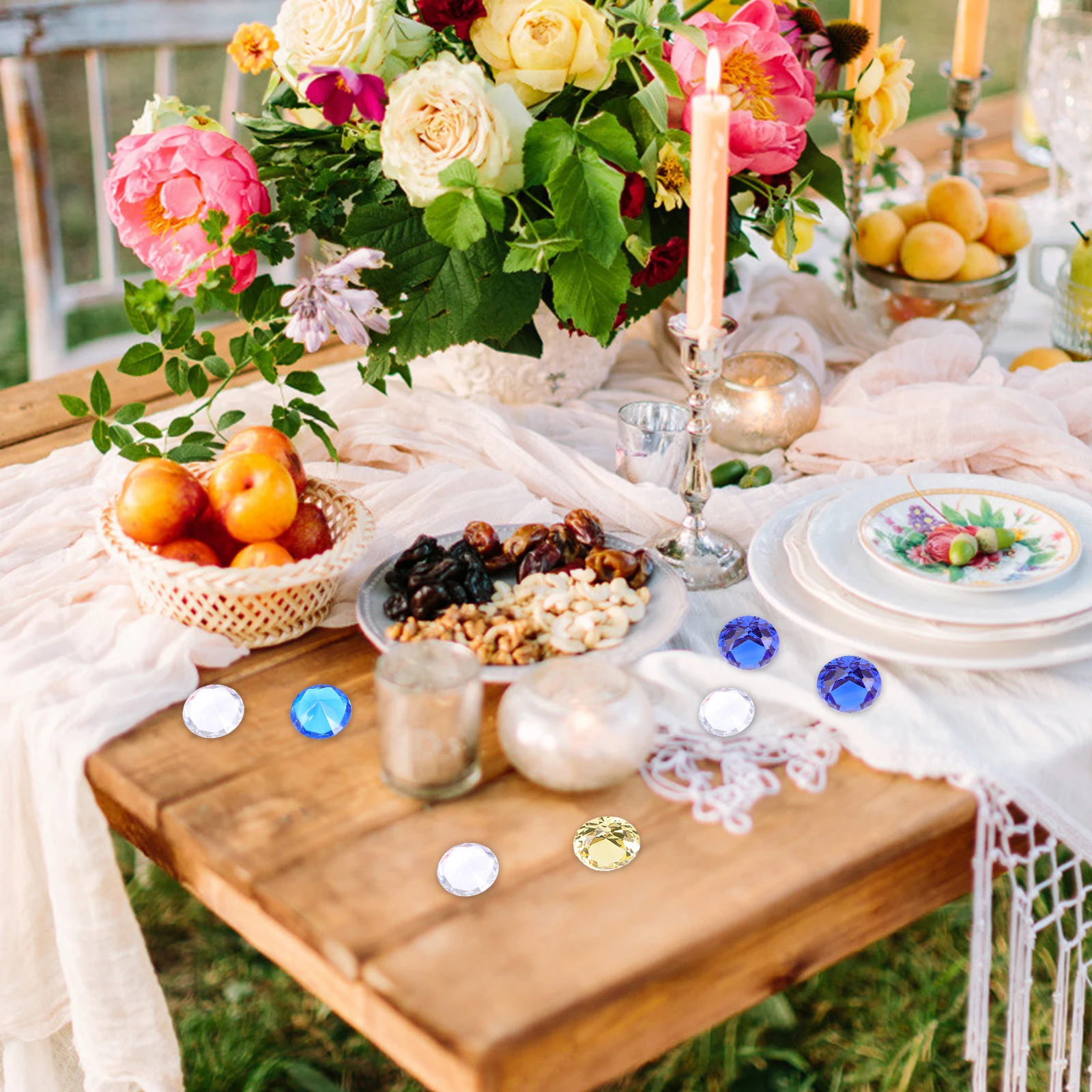 

18Pcs Fake Diamond Gems Jewel Scatter Centerpiece Decoration for Indoor Outdoor Events Pirate Hunt Treasure Chest Vas Fillers