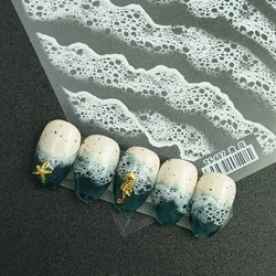 3d adesivos para decoração de unhas, nail art, série história do mar, onda, gravado, decalques, água, nuvem, diy, japão, coreano, coreano