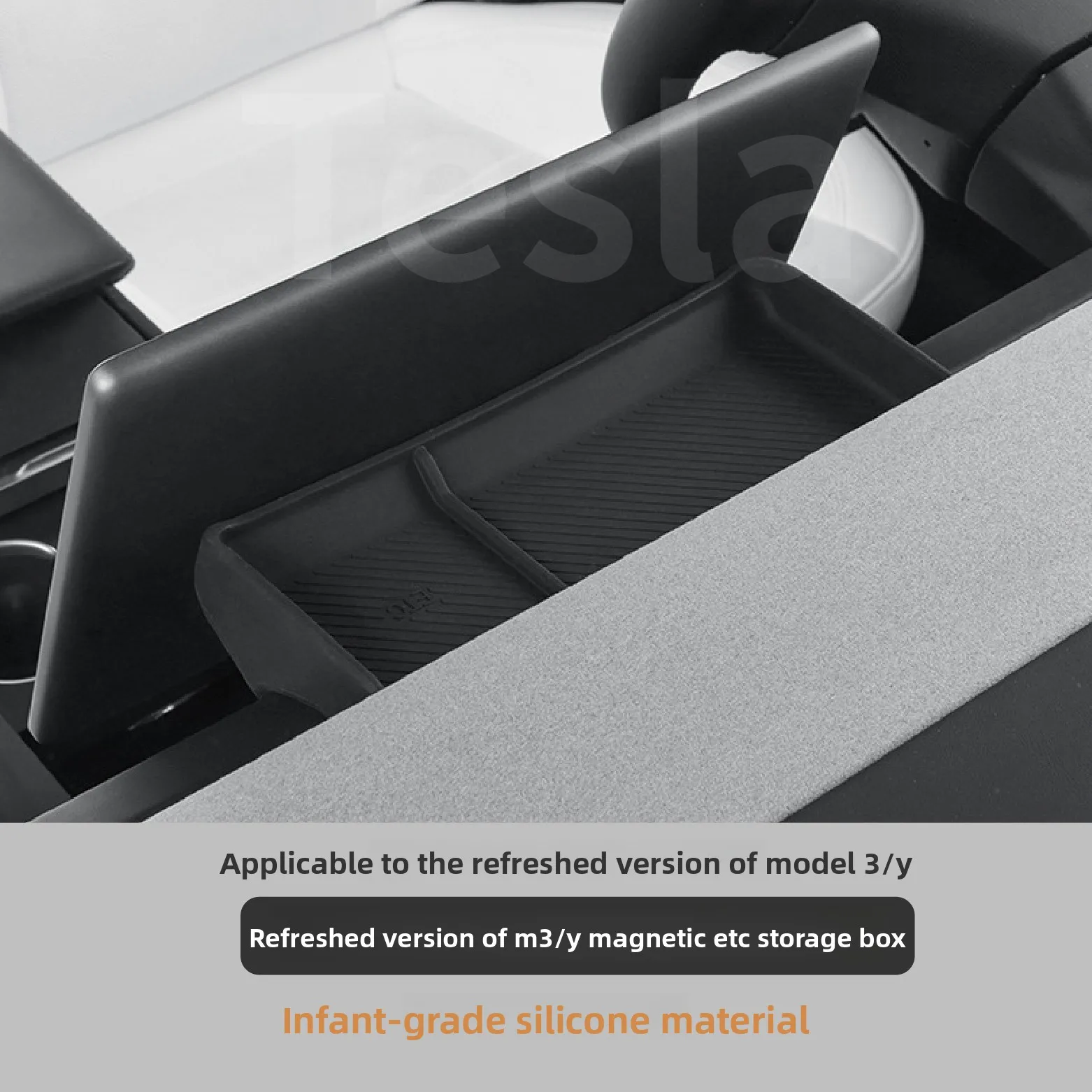 

Dashboard screen rear silicone pad storage box for Tesla Model Y/3