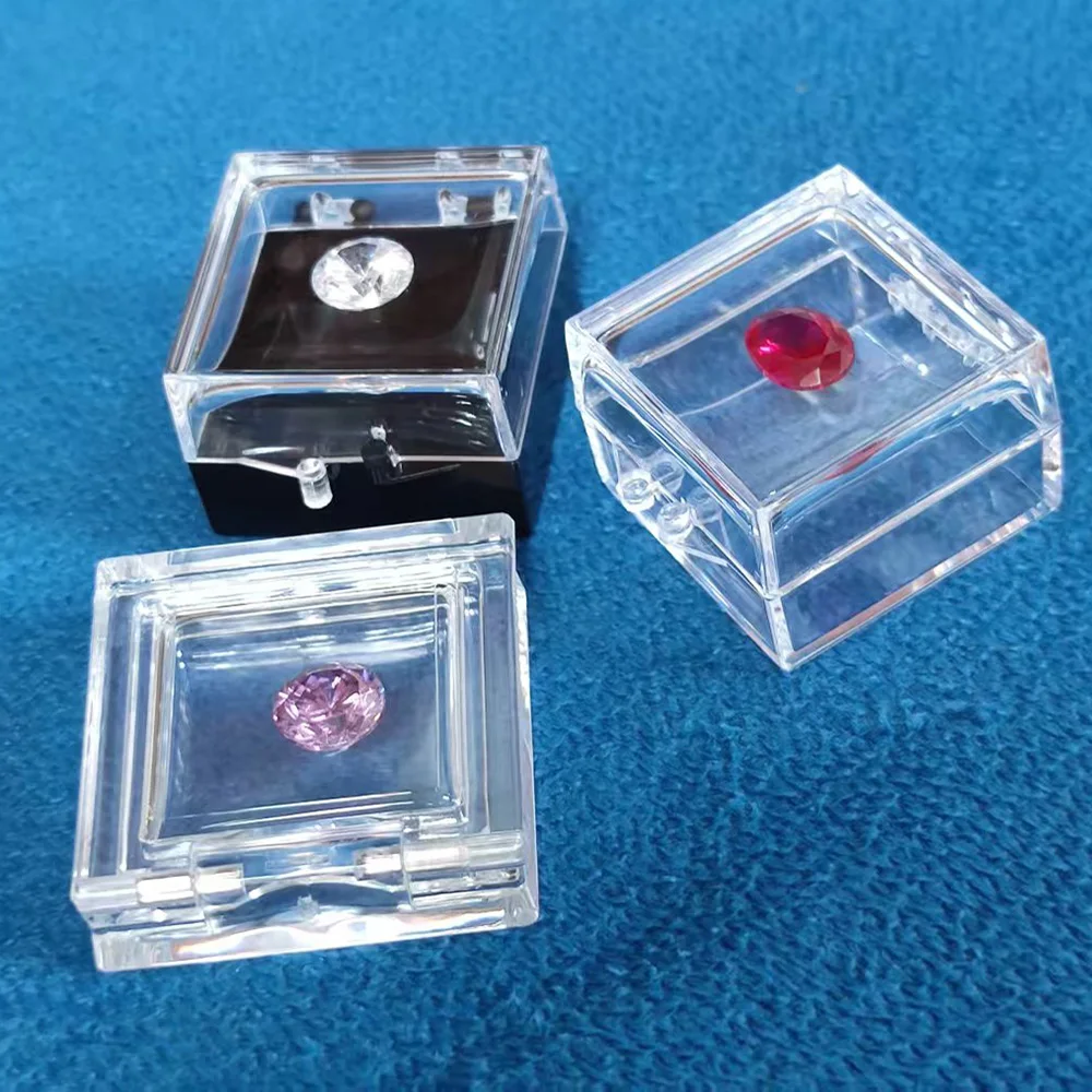

Прозрачная свободная коробка для хранения бриллиантов, органайзер для демонстрации ювелирных изделий из драгоценных камней, плавающий чехол с драгоценными камнями и цирконием, коробка для упаковки из голого камня со стразами