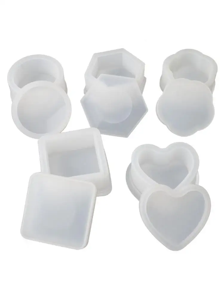  5 Pcs Box Resin Molds with lids Silicone Molds for DIY Craft Making Ashtray