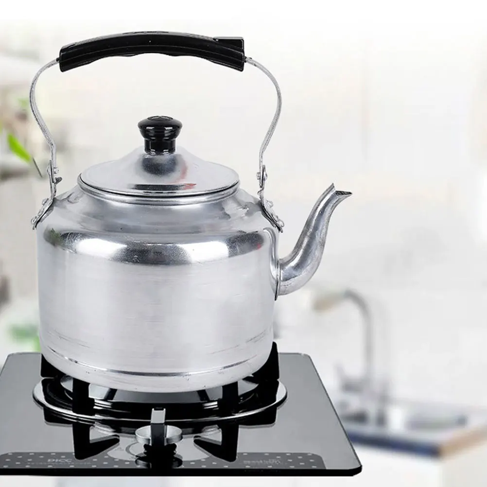

Aluminum Teapot Silver Kettle High Capacity for Home Camping Camping Tea Kettle Stove Travel Portable Tea Water Pot Lid