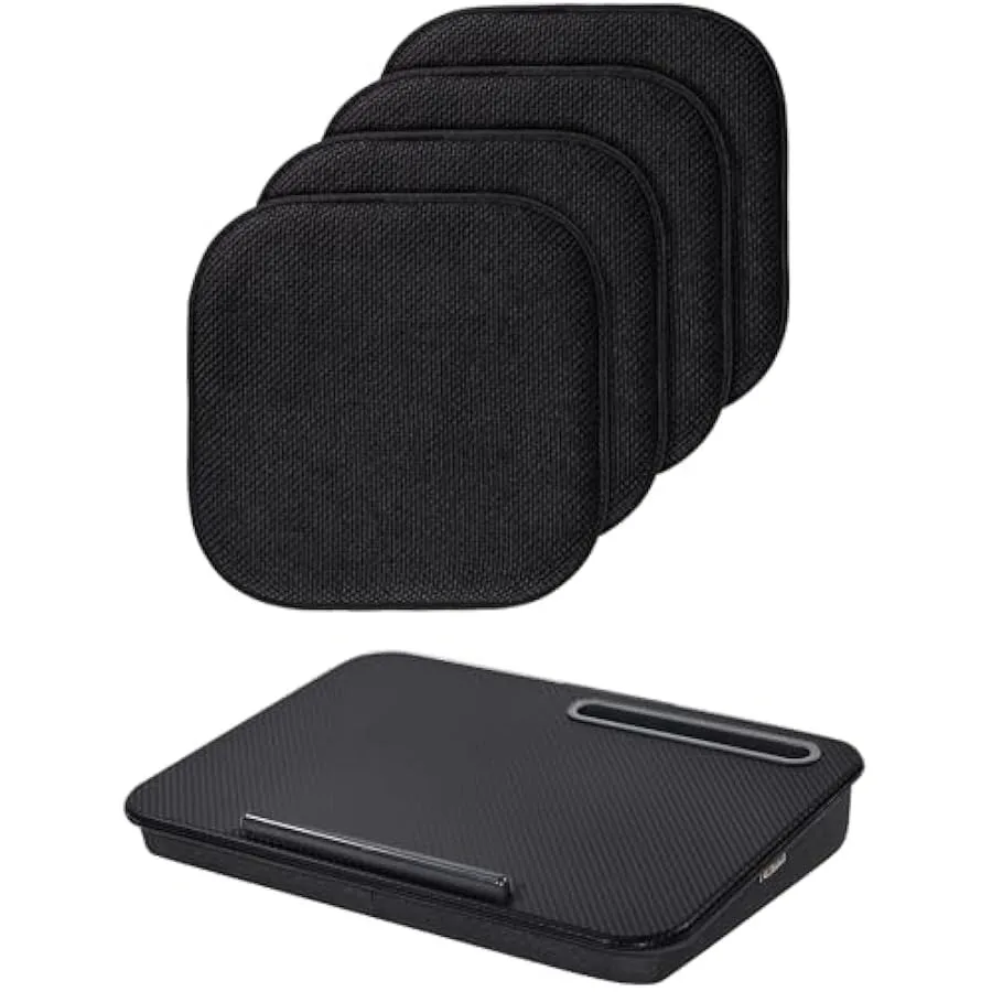 

Gorilla Grip Memory Foam Chair Cushions and Cushion Lap Desk Chair Pads 4 Pack Size 16x16 Stay in Place Backing Lap Desk Fits 1