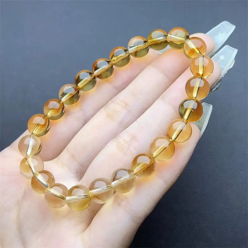 8MM Natural Citrine Bracelet Fashion Healing Personalized For Men Women Gemstone Jewelry Lovers Gift 1PCS