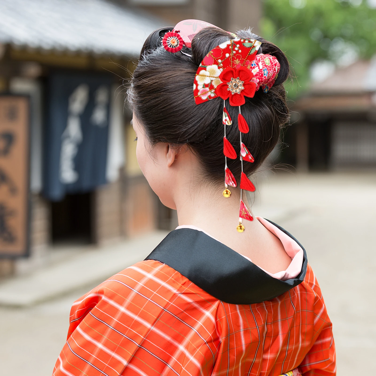 

Tassel Hair Clip Floral Accessories for Women Kimono Headdress Lightweight Portable Japanese Style Hairpins
