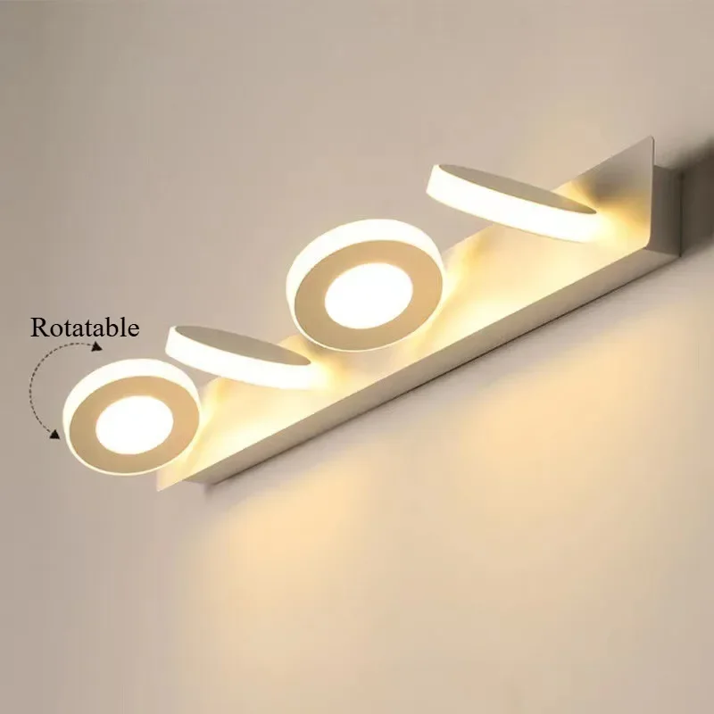 Modern Minimalist Mirror Headlights Energy Saving LED Bathroom Wall Lights Lighting Fixture For Toilet Washroom Home Decoration