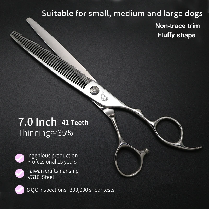 Crane 7.0 Inch 41 Teeth Professional Pet Grooming Thinner Shears Dog Thinning Scissors Rate 35% For Dogs Hair ножницы tijeras