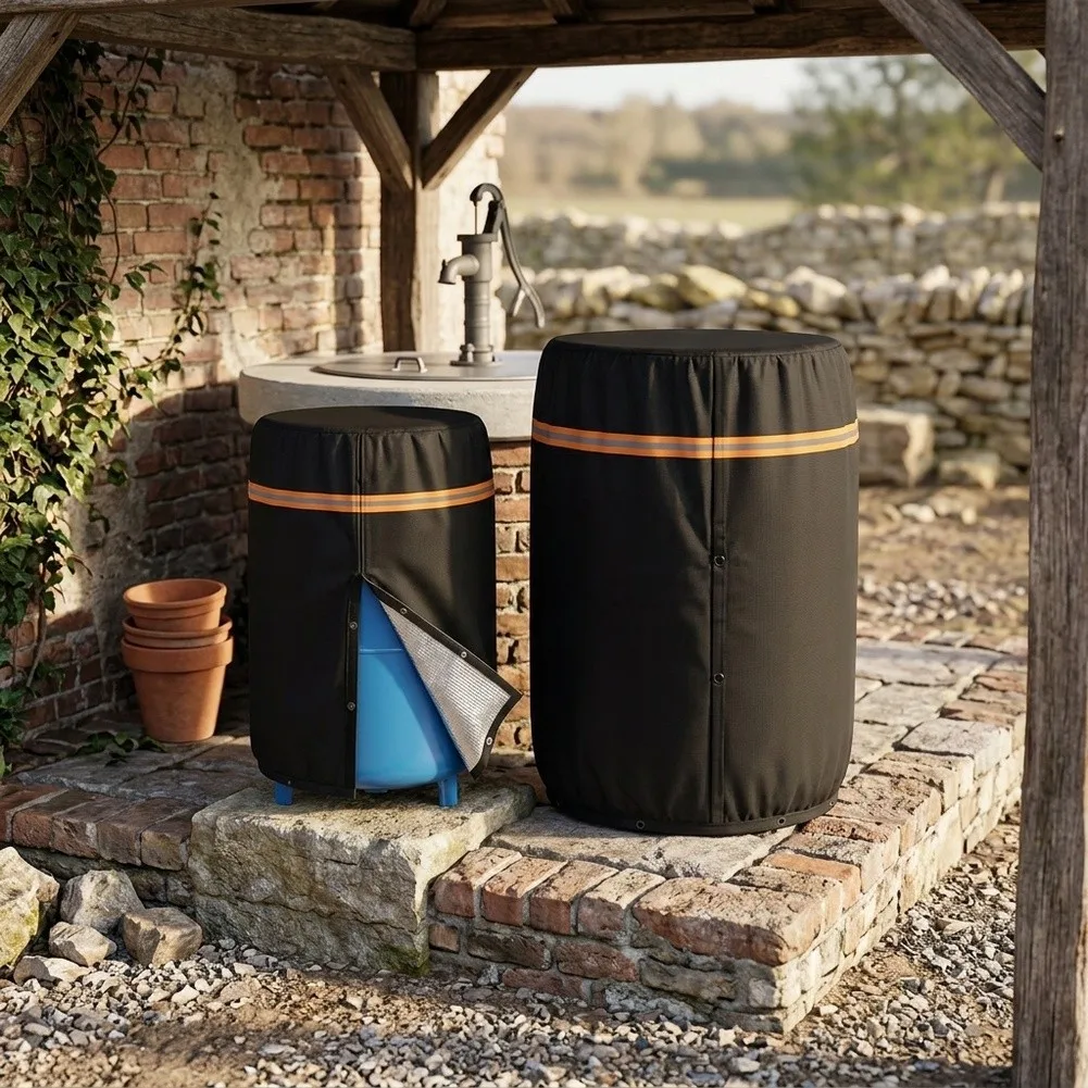 Waterproof Outdoor Air Compressor Cover 61x81cm Black Dust Cover for Pressure Tank Weather Resistant Insulated