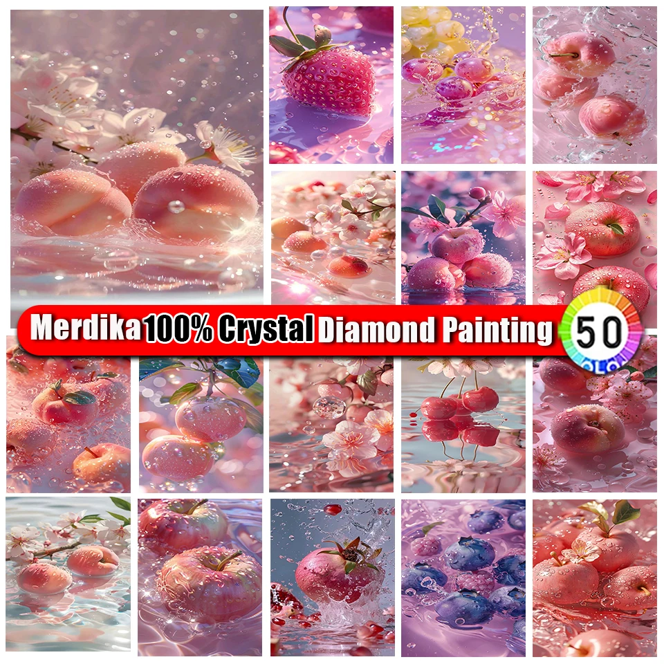 

100% Crystal Diamond Painting Scenery Apple Fruit Full Square Round Art Diamond Embroidery Mosaic Rhinestone Cross Stitch Gift