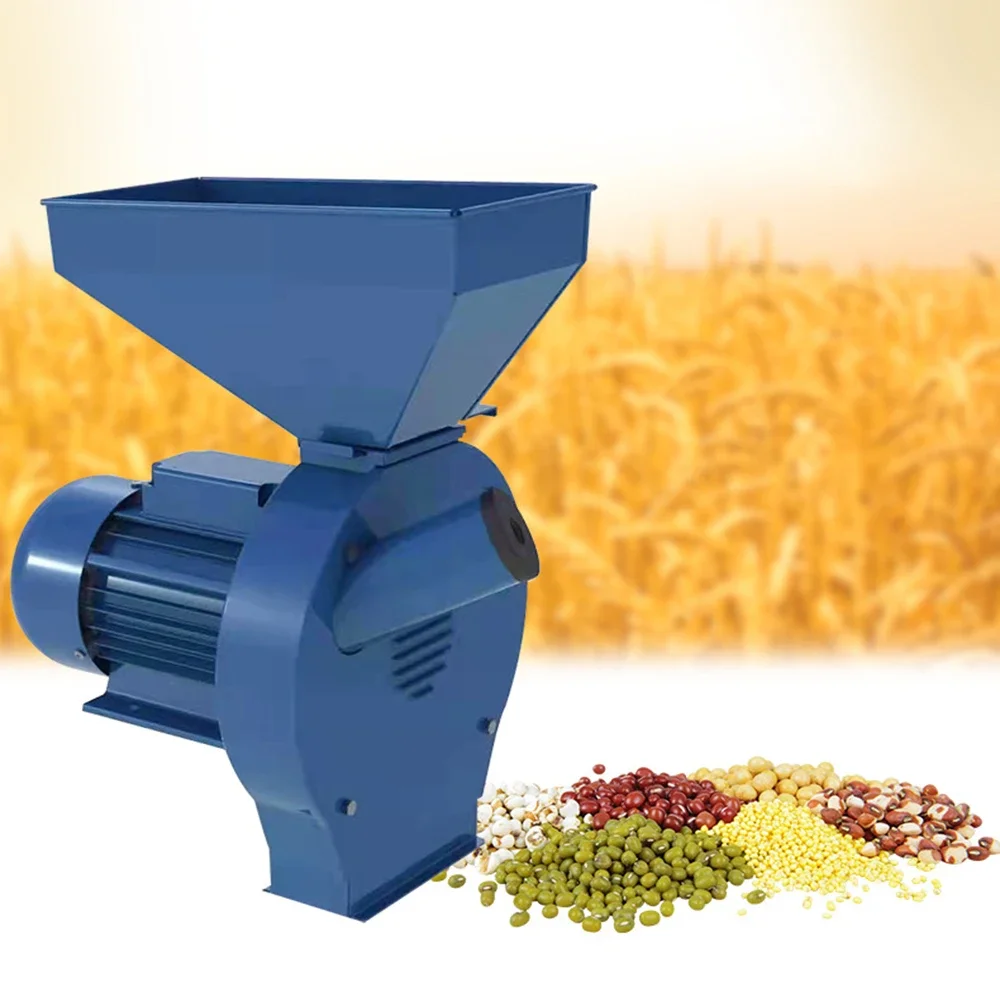 Electric Commercial Particle Crusher Household Grains/Corn / Rice Grain Grinder Mill Powder Machine Dry Grinding