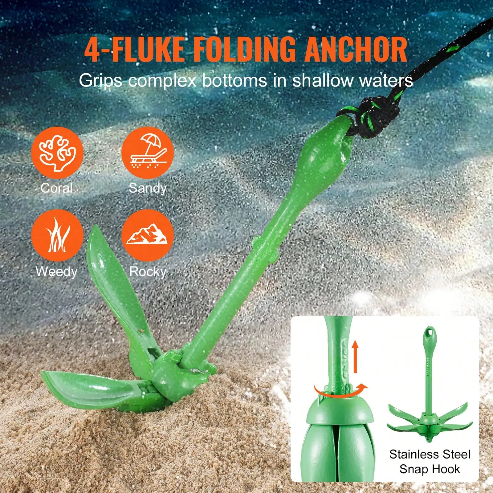 Kit de anclaje con gancho y po - Boat Anchor Kit Galvanized reseña y precio