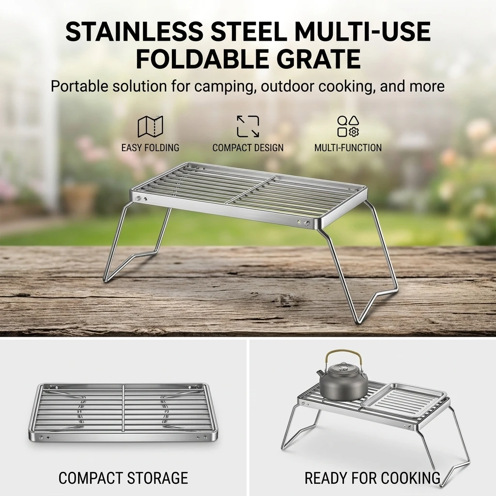 Ourdoor Stainless Steel Campin - огляд і ціна Camp Grill Portable Folding