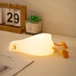Duck Nightlights Led Night Light Duckling, lámpara recargable USB, dibujos animados de silicona, decoración de dormitorio de niños, regalo de cumpleaños