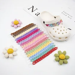 2pcs/set plastic chain croc shoes charms Accessories Women Men shoes  Buckle Decorations Wholesale