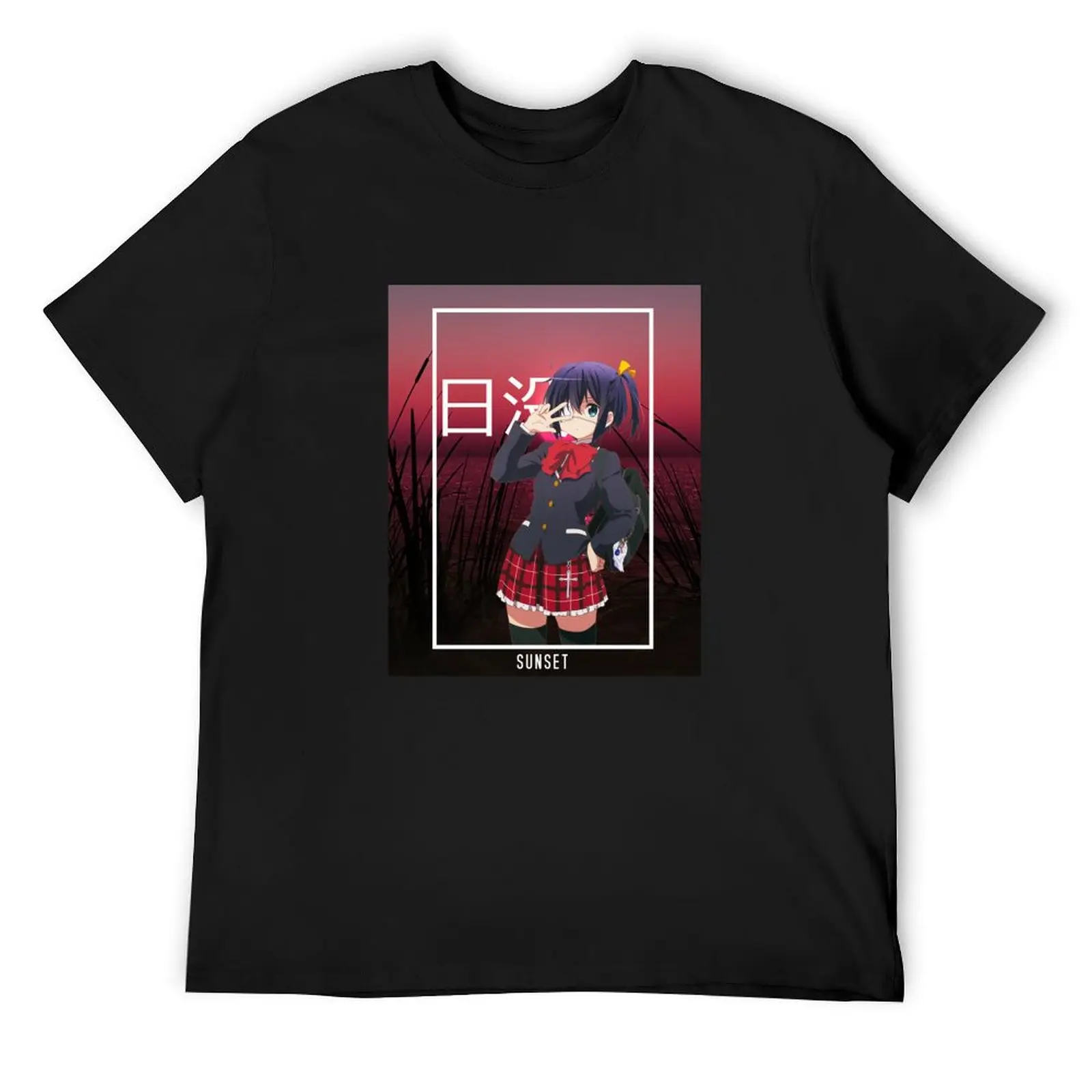 Rikka Takanashi schoolgirl T-Shirt korean fashion Short sleeve tee hippie clothes anime figures Men's t shirts