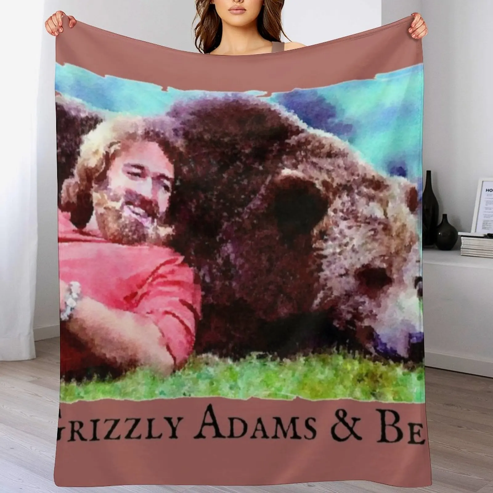 

Grizzly Adams & Ben Throw Blanket Hairys Retros Blankets