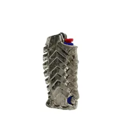 French BIC Full J6 Lighter Warrior Armor Case Zinc Alloy Metal Holder 125g