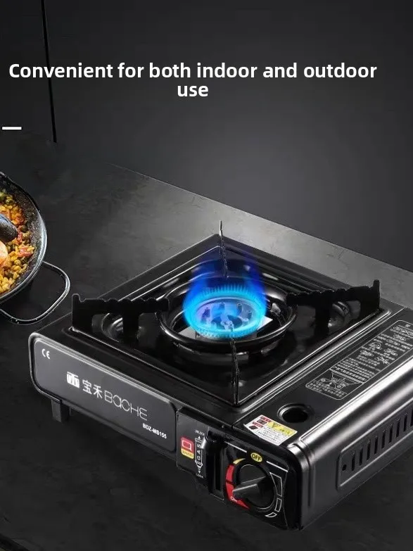 

Portable Cassette Stove Outdoor Camping BBQ Grill Gas Stove Stainless Steel Body Three Flame Modes for Hiking And Traveling