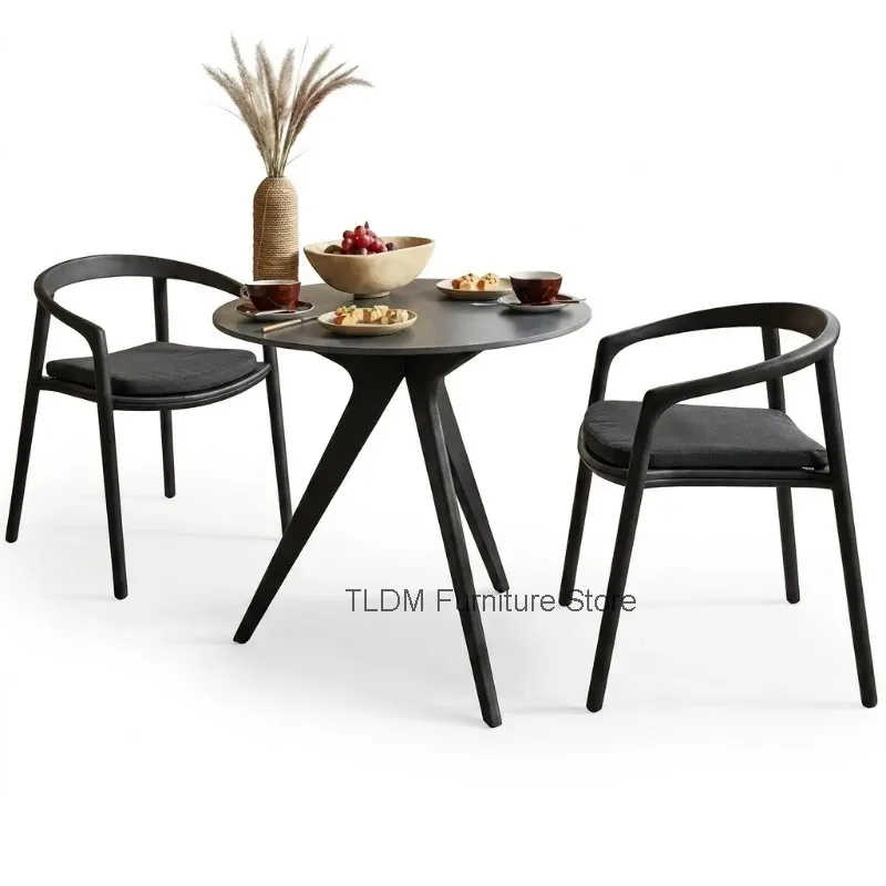 Nordic Solid Wood Garden Furniture Sets Leisure Outdoor Table Chair Balcony Three-piece Set Design Creative Patio Home Armchair