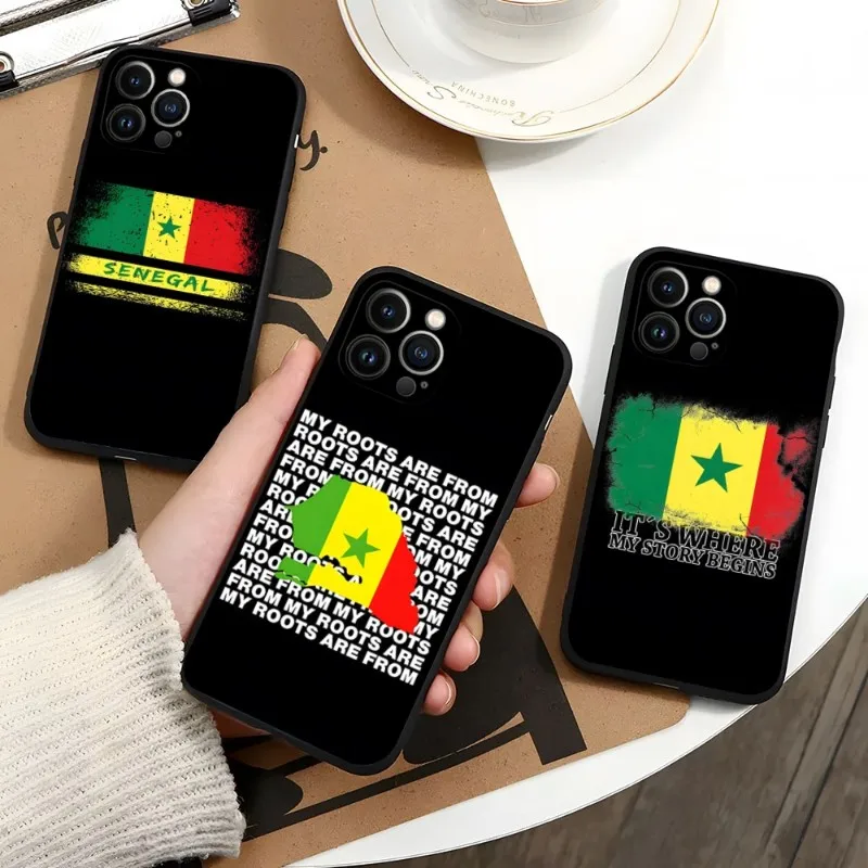 Senegal Flag Phone Case For Iphone 12ProMax 11 13 14 Pro Xs Max Mini Xr X 7 8 6 6s Plus Funda Cover