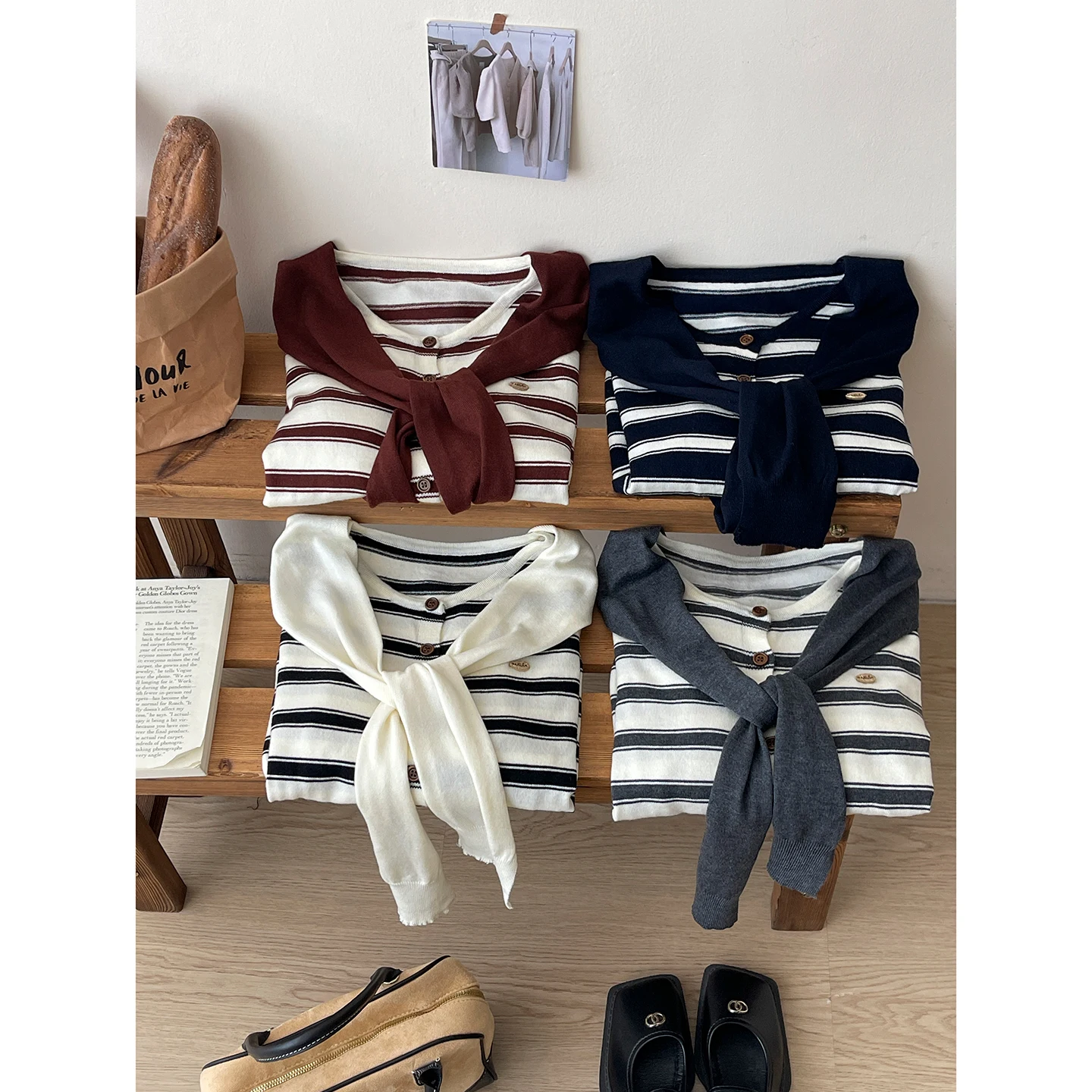 

Женские кардиганы и свитеры для дома, осенняя верхняя одежда, в стиле фейрикор, с эффектом двухслойности, свободного кроя, с двойными карманами, в клетку