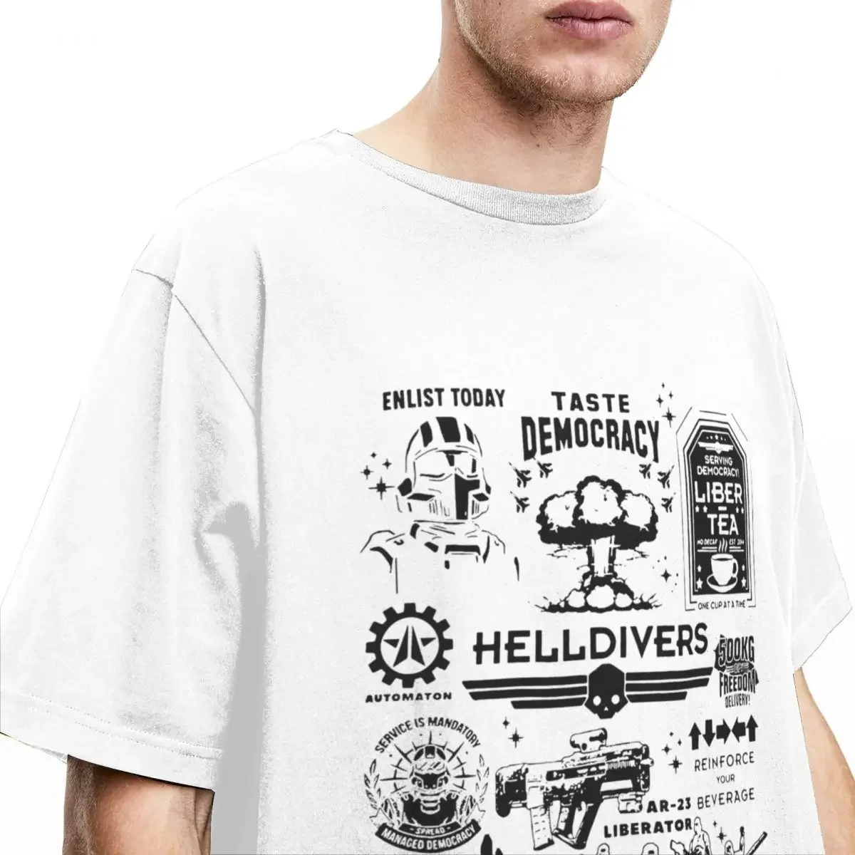 Fashion Helldivers 2 Full T-Shirts for Men Women Round Neck 100% Cotton Video game Short Sleeve Tees 6XL Tops