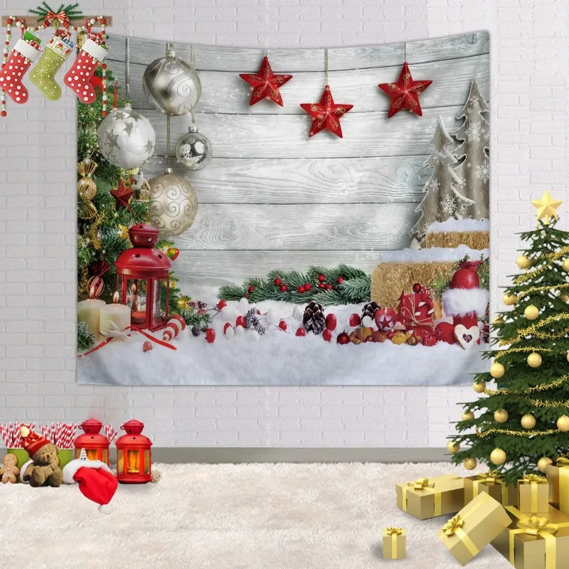

1pc Christmas tapestry, Christmas tree photography background cloth, family party photo background, New Year decoration tapestry