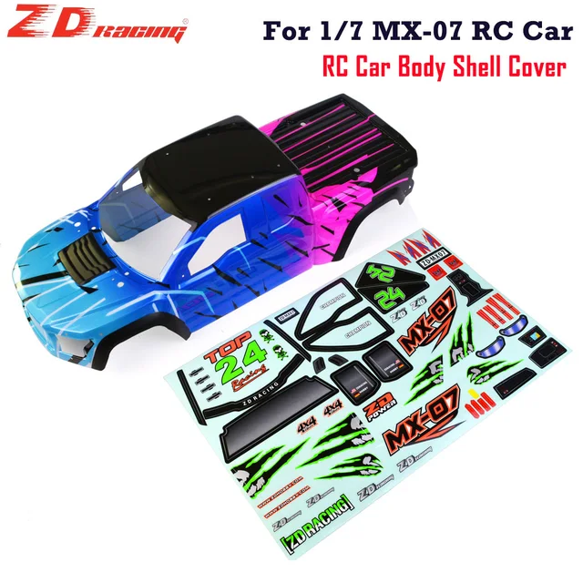 ZD Racing MX-07 1/7 Osłona nadwozia samochodu RC i naklejki MX07 Oryginalne części # 8758