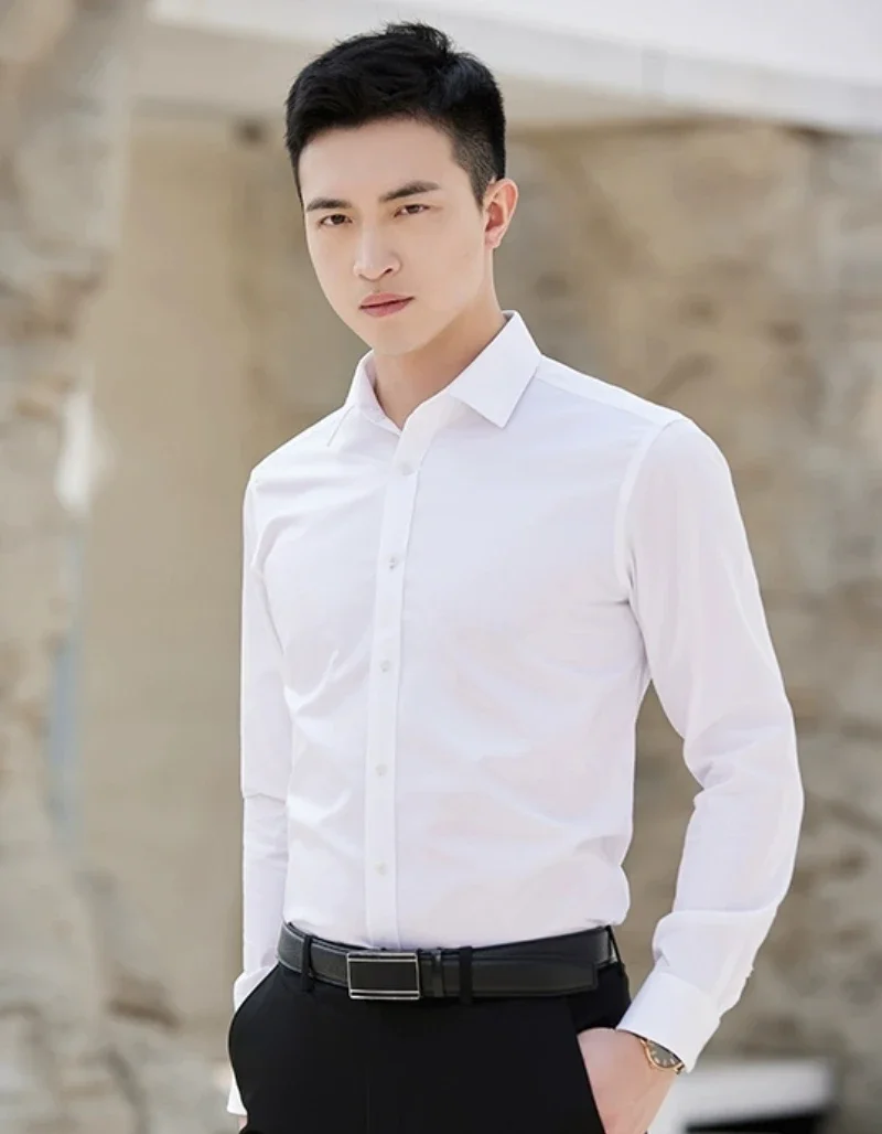 Customizable Tailor-made Suits for Men - No-Iron Pure Cotton White Dress Shirt online