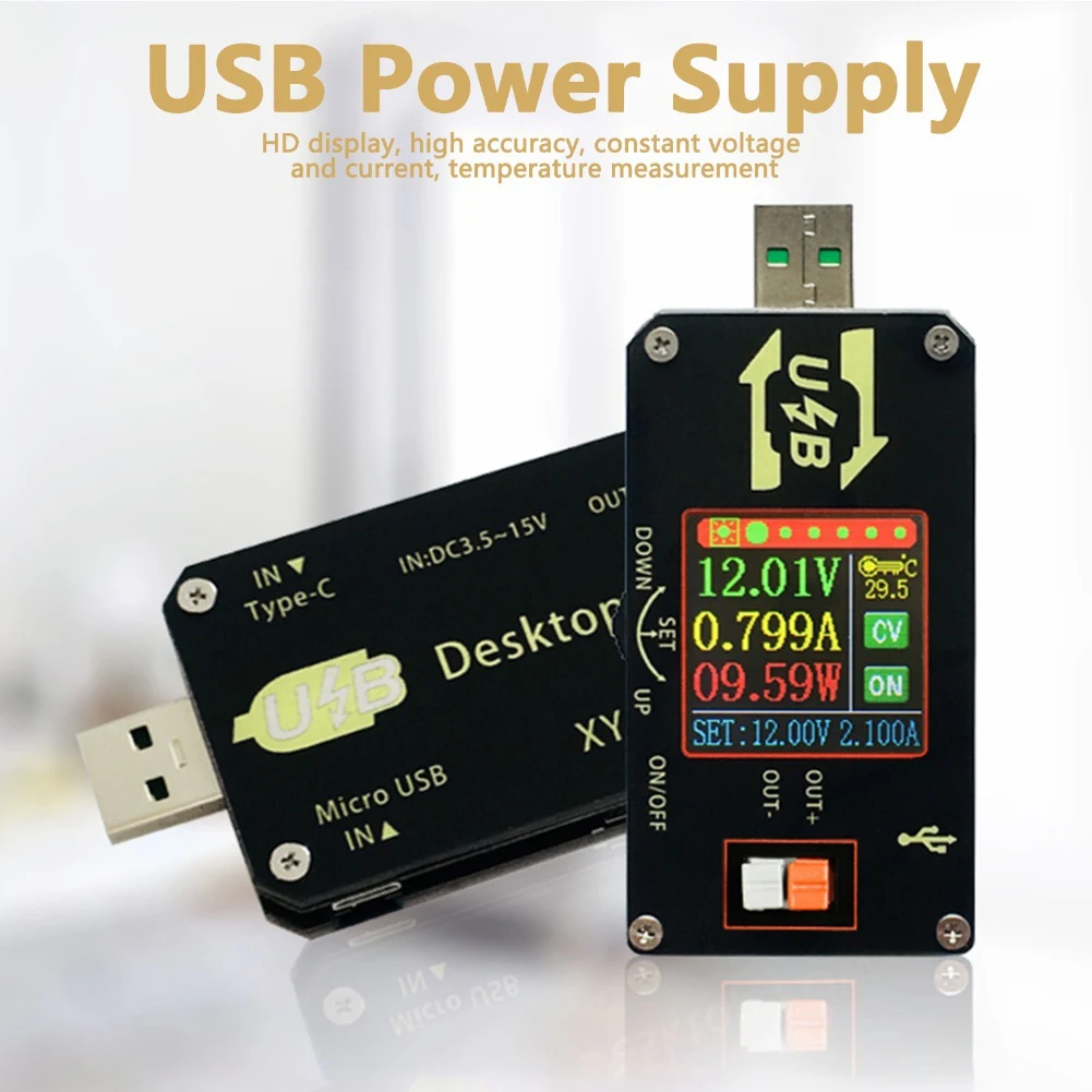 1pc USB Power Boost/buck Module Constant Voltage And Constant Current Boost Line LCD Digital Display USB-C Power Supply Tester