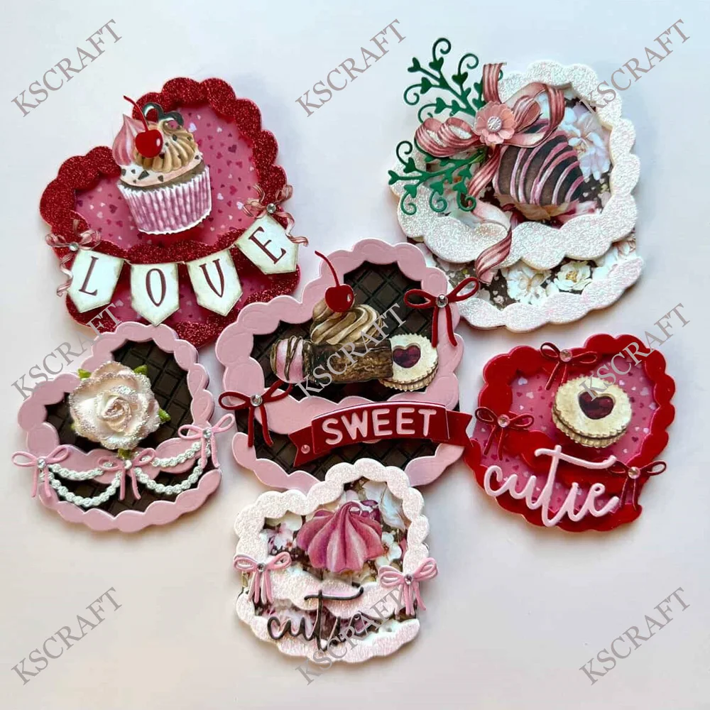 KSCRAFT Heart Cakes Cutting Dies Stencils for DIY Scrapbooking Decorative Embossing DIY Paper Cards