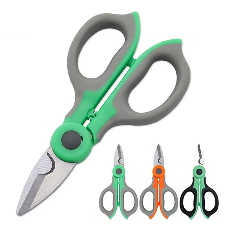 Stainless Steel Blade Straight Head Electrician Tools PP TPR Handle Wire Iron Fish Line Cable Scissor Household Multitool Cutter