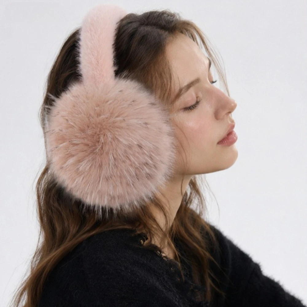 Women Winter Thick Warm Fur Earmuffs Cold Proof Fluffy Soft Plush Ear Warmers Autumn Winter Foldable Fashion Earmuffs Outdoor