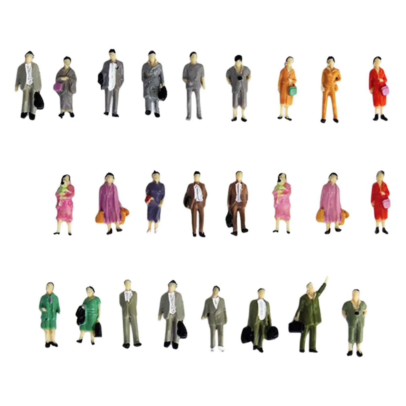 25x HO Scale 1:87 Figures for Model Train And Street Scenes, Miniature People Accessories