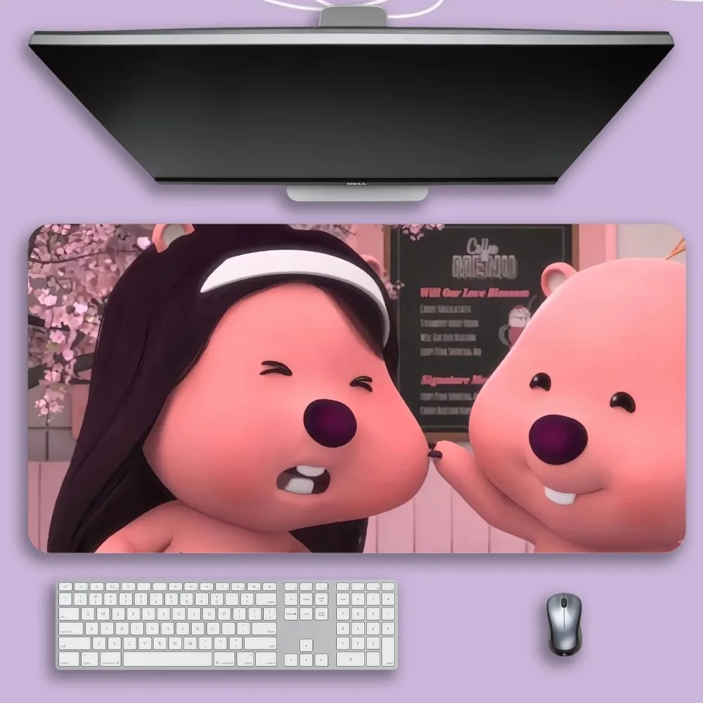 Cute Cartoon L-Loopy Mouse Pad For Gamer Professional Non-Slip Mouse Mat Game Locking Edge Computer Keyboard Mat