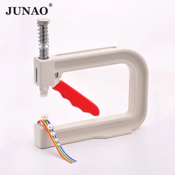 JUNAO 4 5 6 8 10 12mm White Pearl Setting Machine Hand Press Tools Round Beads Fixing Machine For DIY Crafts Accessories