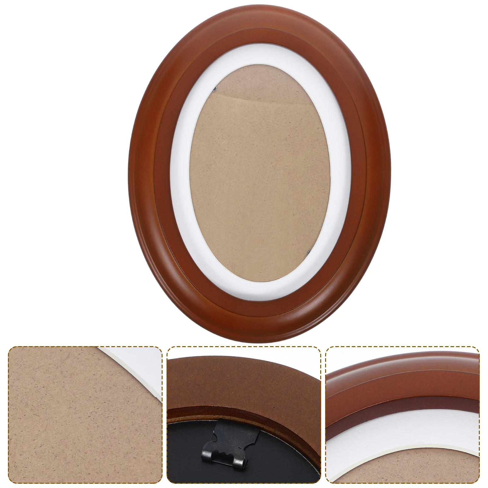 Solid Wood Wall Hanging Photo Frame Oval Photo Frame Ornament Decoration Hanging Picture Frames Classic Decorative Photo Holder