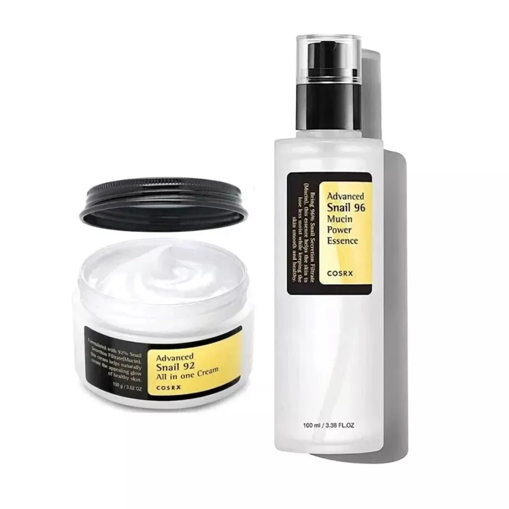 COSRX Snail 96 Mucin Power Essence 100 мл + Snail 92 крем «все в одном», набор 100 г, увлажняющий, гладкий, корейский уход за кожей