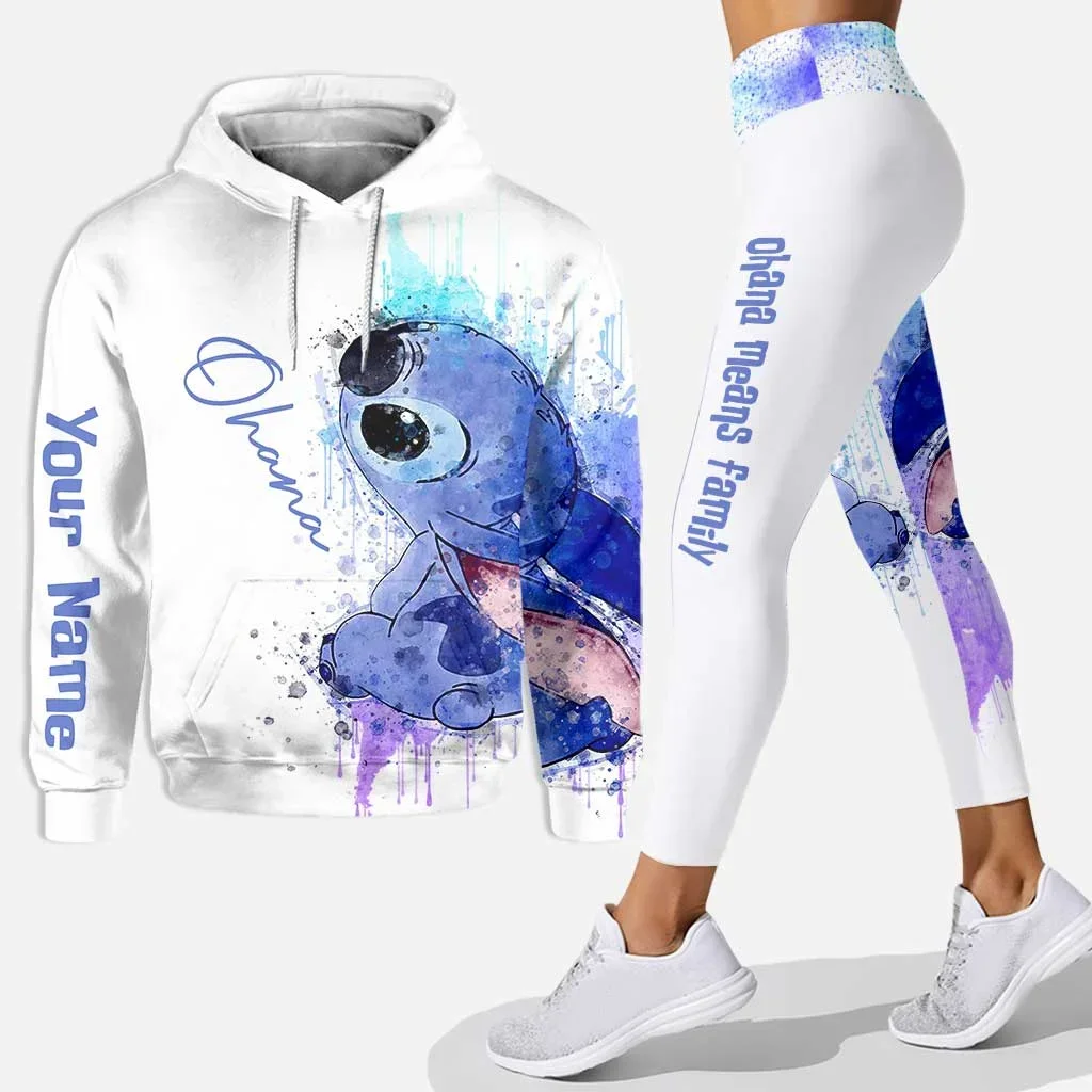 Disney Christmas Stitch 3D Hoodie Women\'s Hoodie Set Stitch Yoga Pants Sweatpants Women\'s Yoga Hoodie Leggings Fashion Tracksuit