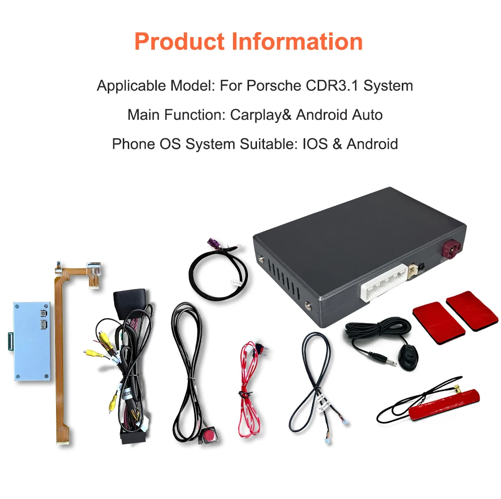 Bonroad OEM Screen Upgrade Decoder Box für Porsche CDR3.1 System Cayenne Boxster Panamera 2010-2016 Carplay Android Auto Modul – Detail 13