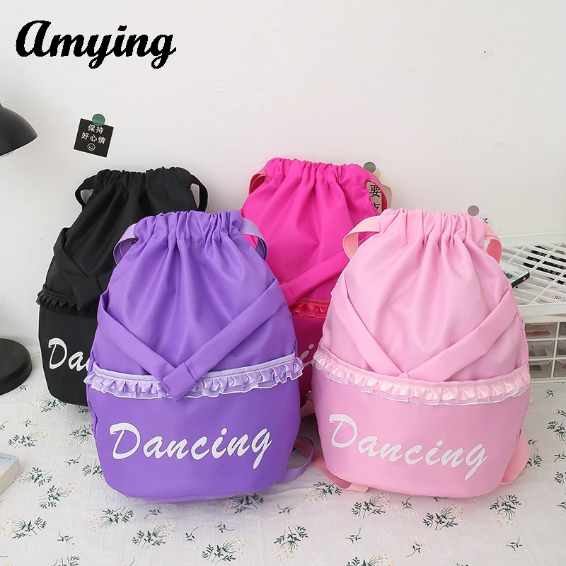 Sac d'école de danse de ballet pour enfants, sac à dos de danse pour filles, sacs polochons pour enfants, sac de rangement de danse de ballet latine pour enfants, nouveau, 2024